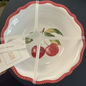 House & Garden Scalloped Cherry Fruit Melamine Bowls Spring Summer 4 Pc Set New